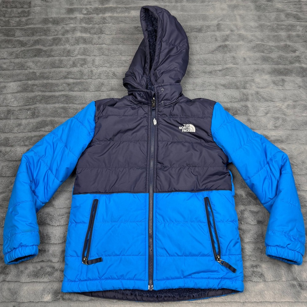 The North Face Boys Reversible Mount Chimborazo Jacket Blue Navy Size M 10/12